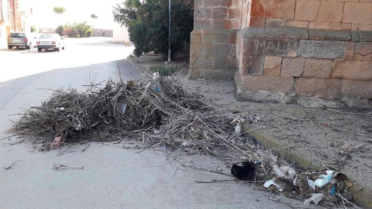La mitad del nido que hay en la iglesia de Negrilla de Palencia se ha desplomado