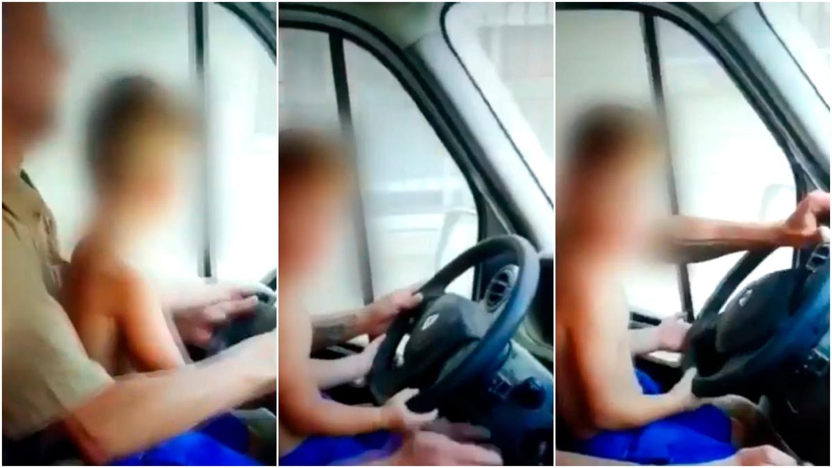 Investigados tras grabar a tres niños en un coche sin cinturón y uno de ellos manejando el volante