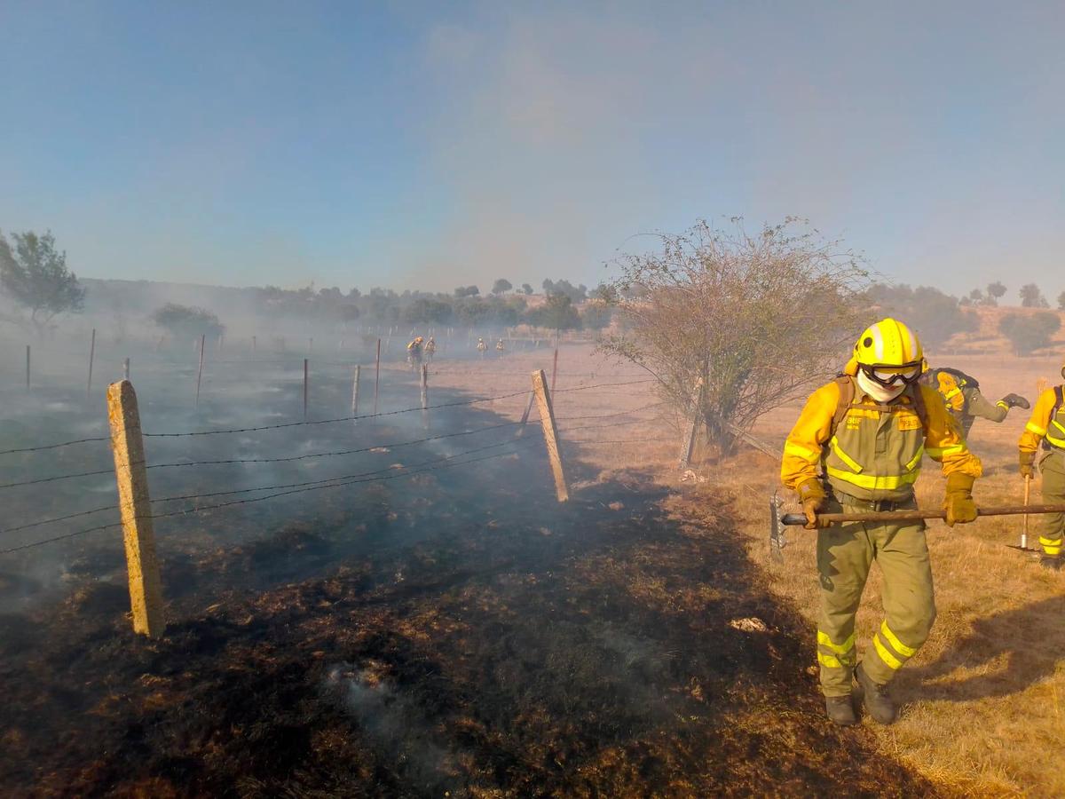 Imagen del incendio en Valverde de Valdelacasa.