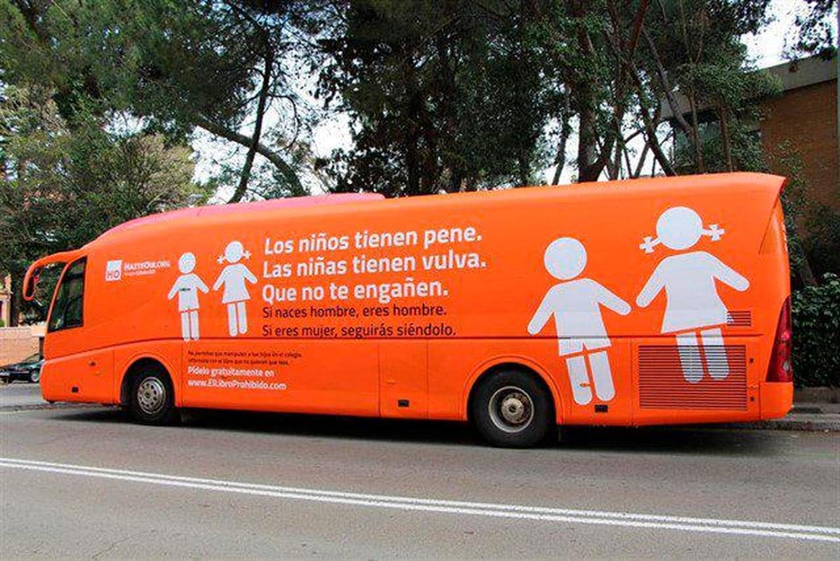 El bus de HazteOir que recorrió varias ciudades españolas.