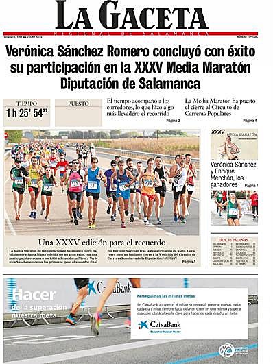 Protagoniza la portada de una Media Maratón Diputación de récord
