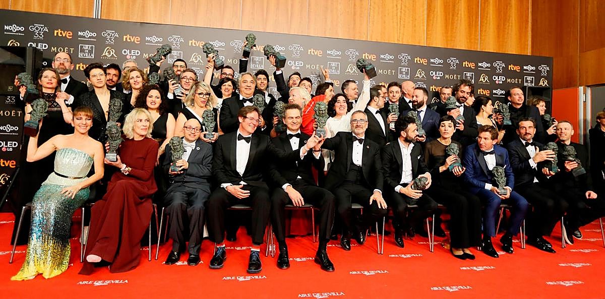 Photocall de los premiados en los Goya 2019.