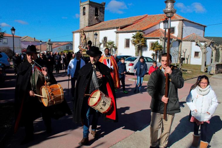 Imagen de la procesión de San Blas celebrada el año pasado en Fuentes de Béjar.