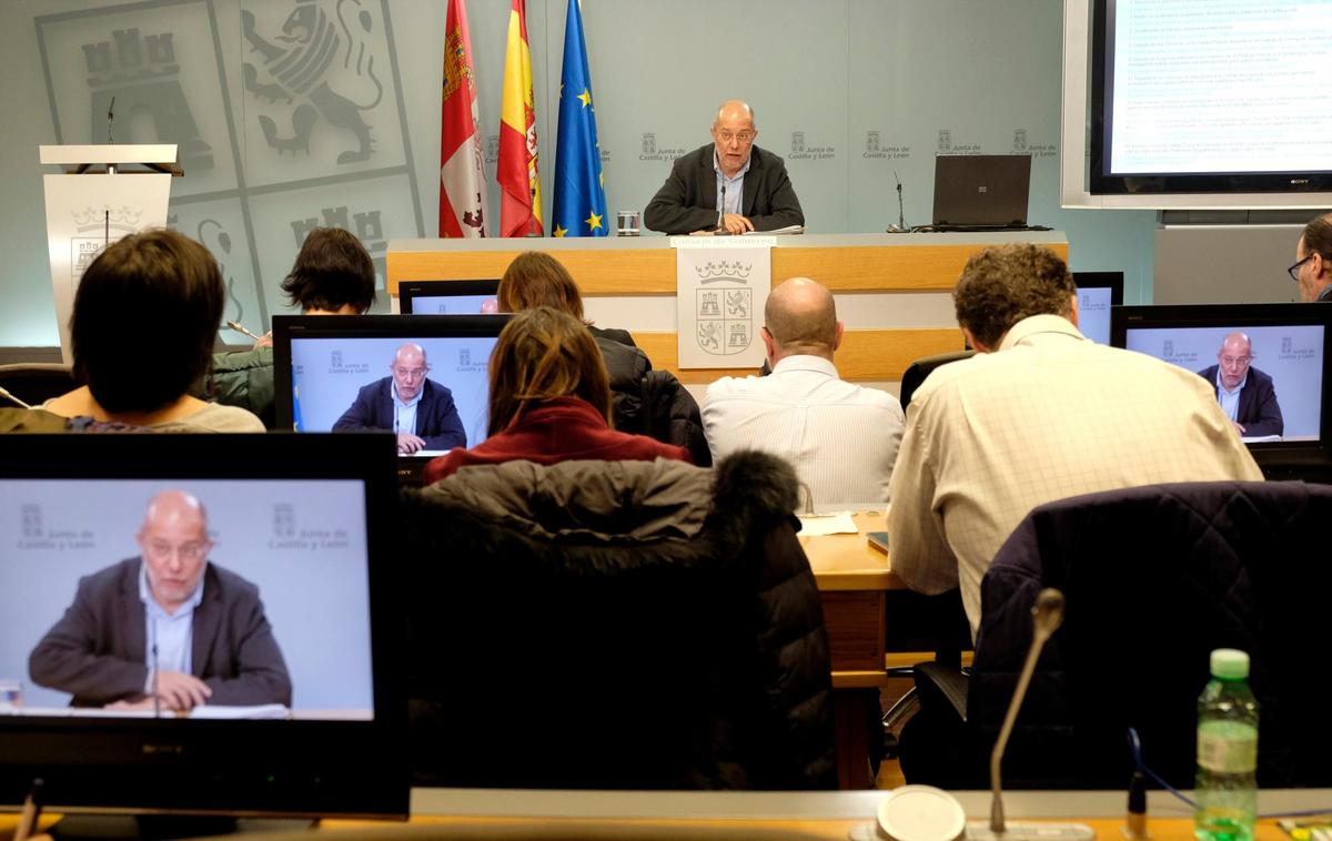 El vicepresidente de la Junta de Castilla y León, Francisco Igea, en la rueda de prensa posterior al Consejo de Gobierno.