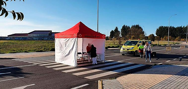 Punto de Cruz Roja para hacer test rápidos de Covid-19.