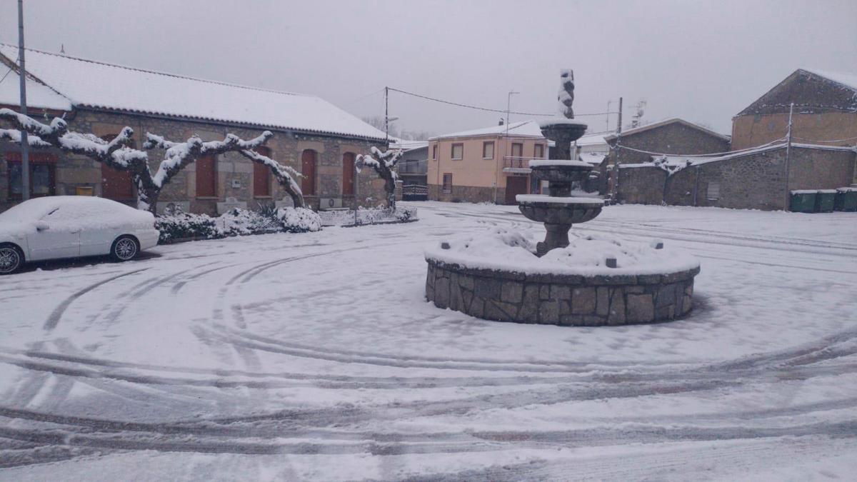 Imagen de la nevada en Casillas de Flores. | CASAMAR