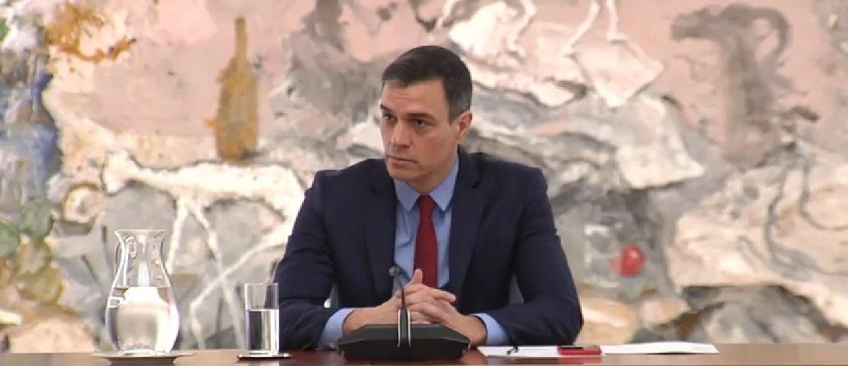 El presidente del Gobierno, Pedro Sánchez, preside en Moncloa el Comité de Gestión Técnico del Coronavirus.