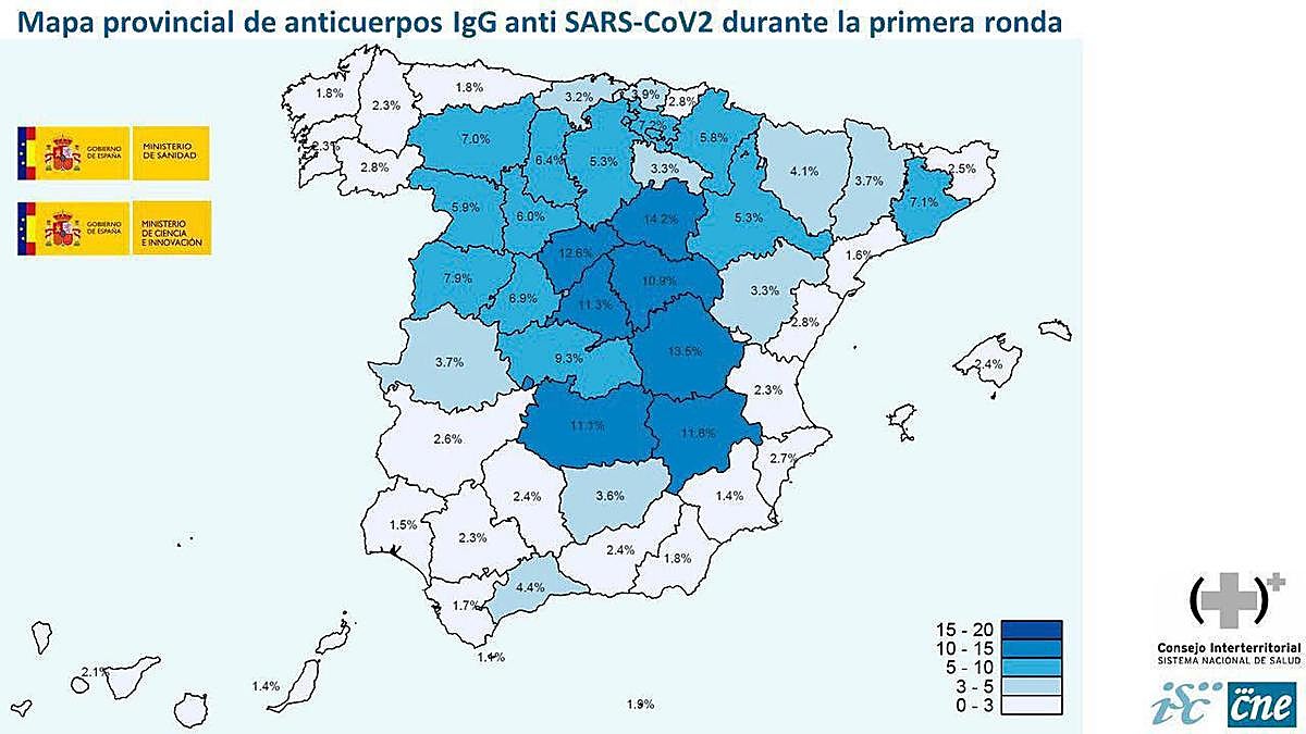 Mapa provincial con porcentajes.