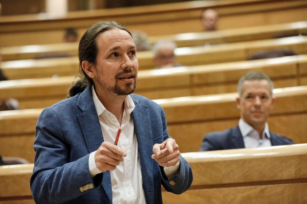 El vicepresidente segundo del Gobierno y Ministro de Derechos Sociales y Agenda 2030, Pablo Iglesias, en el Senado.