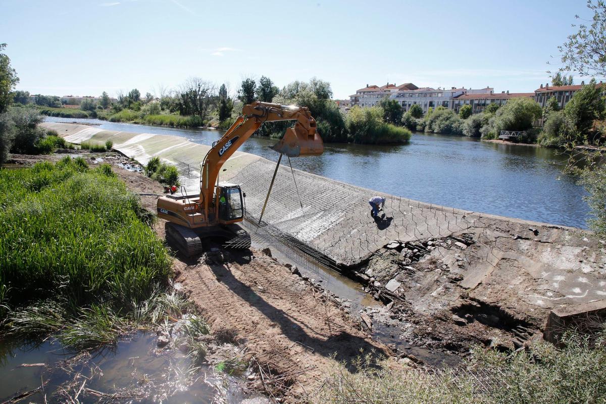 Obras realizadas hace unos días en la pesquera de Tejares.