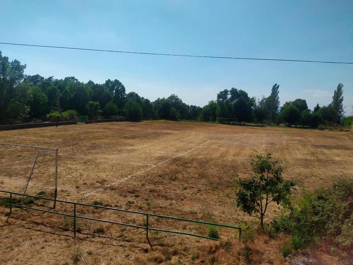 El campo de fútbol de Santa Bárbara ya está preparado para el cine.