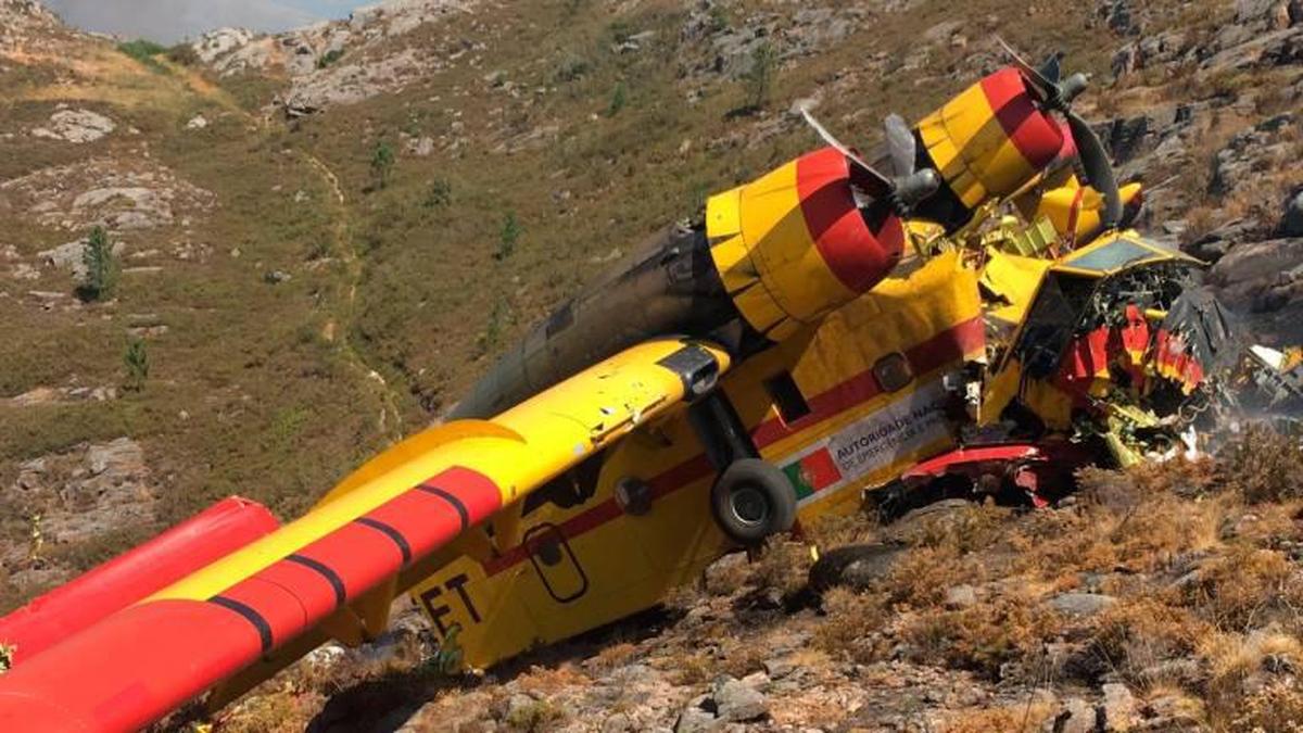 El avión portugués que se estrelló en Orense