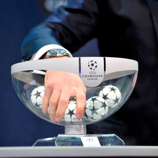 Imagen del sorteo de la Liga de Campeones.