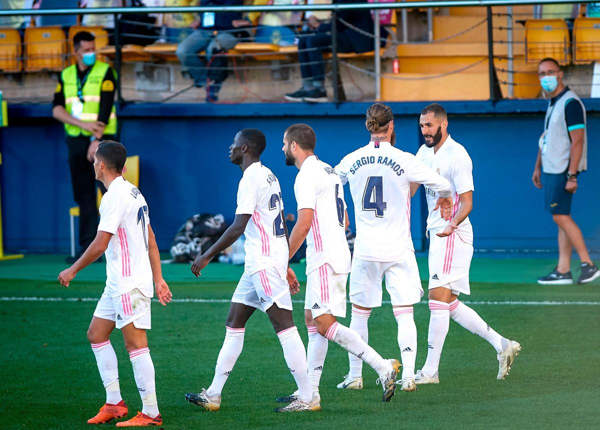 Celebración de uno de los tantos del Real Madrid.