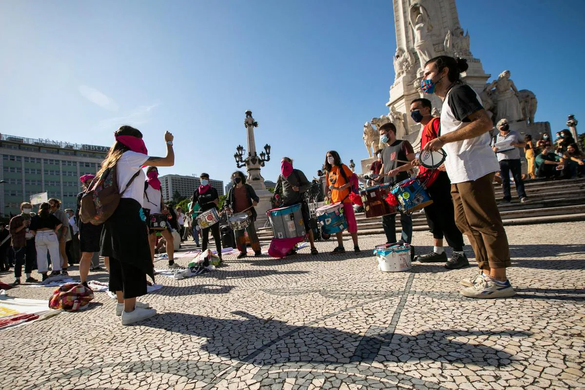 Protestas contra el cambio climático en Lisboa.