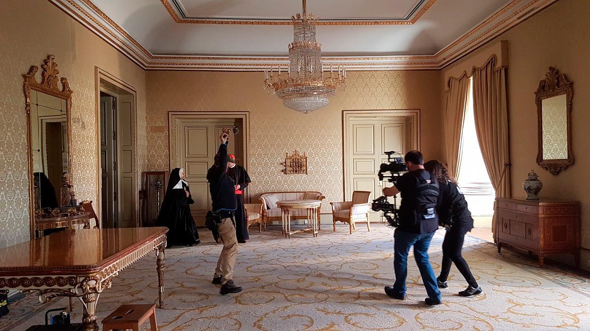 Rodaje en el interior del Ayuntamiento de Salamanca.