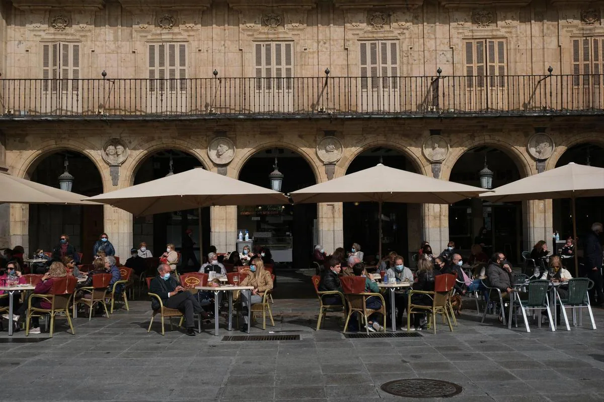 Terrazas en la Plaza Mayor de Salamanca