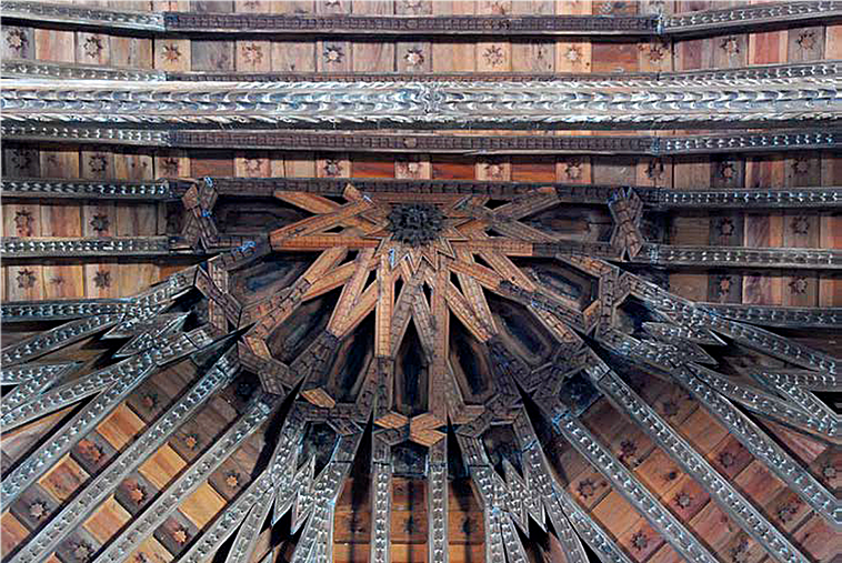 Detalle de la armadura mudéjar de Villaverde de Guareña.