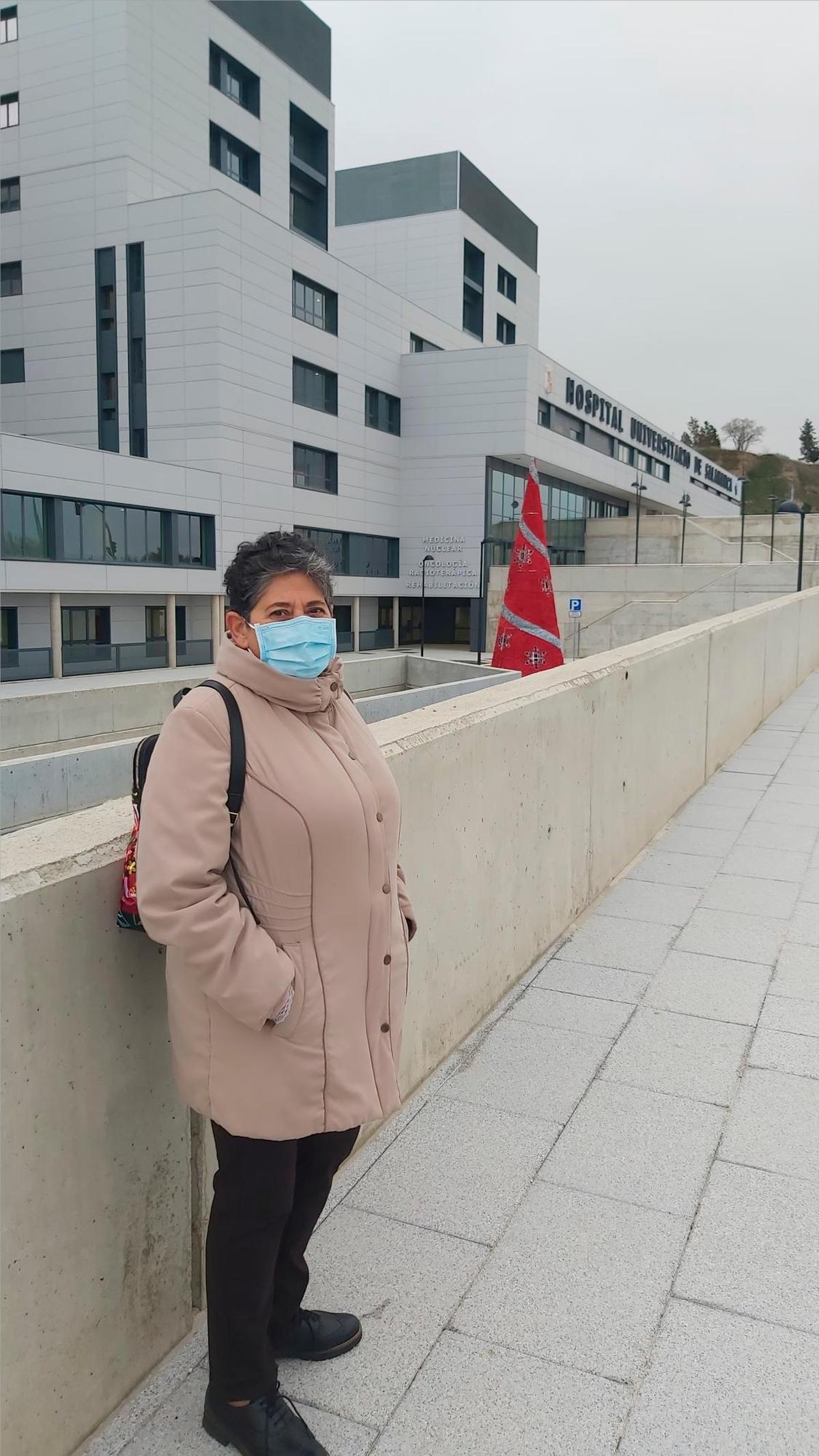 Regina Moreiro, la primera paciente del nuevo Hospital de Salamanca.