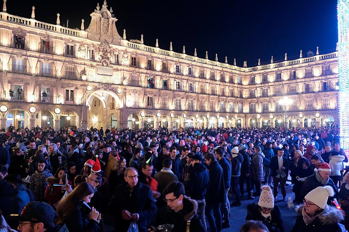 Celebración de la Nochevieja el pasado año en la Plaza Mayor.