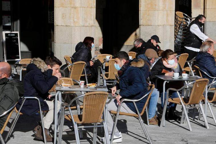 Terrazas de la Plaza Mayor este miércoles.