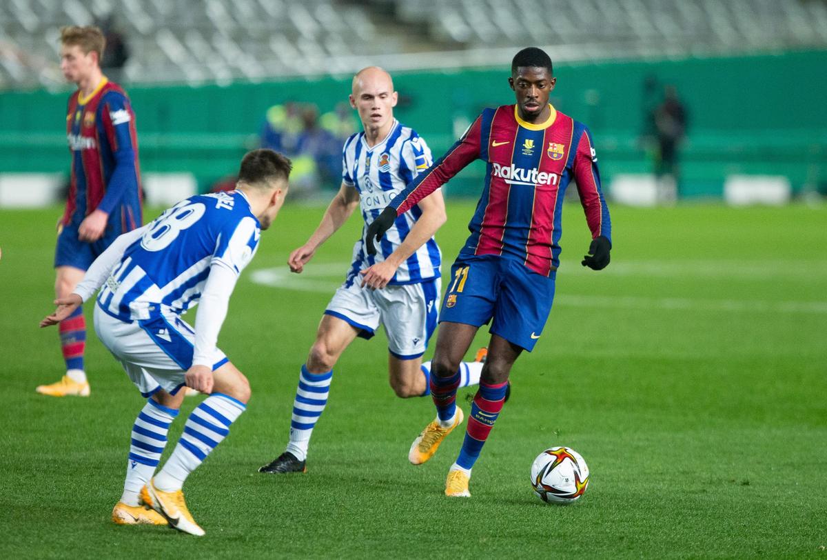 Dembele, en el choque de ayer ante la Real.