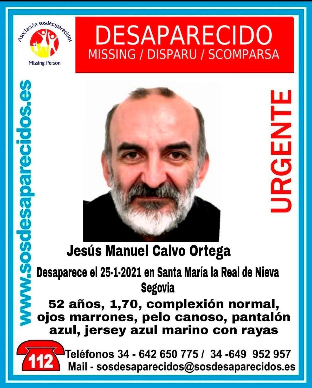 El Guardia Civil José Manuel Calvo llevaba dos días desaparecido