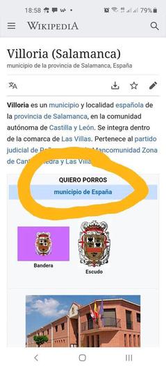 Captura del nombre del pueblo cambiado en la Wikipedia.