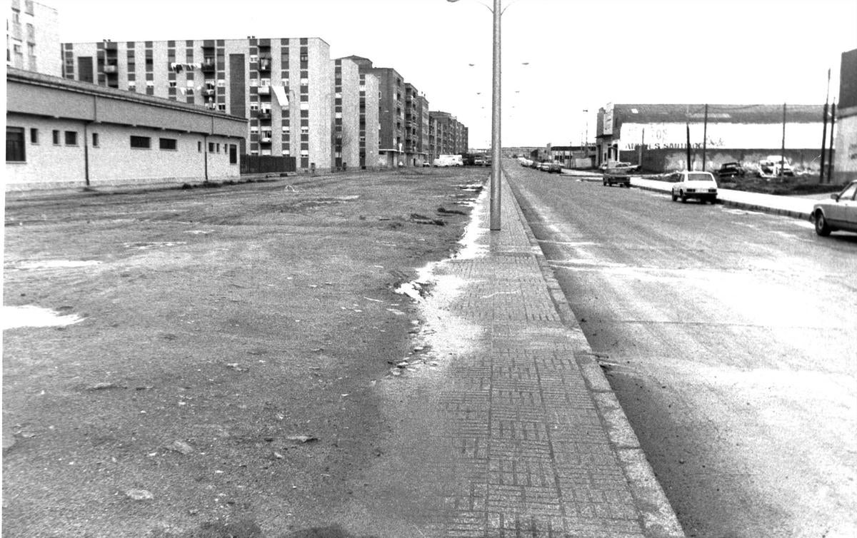 Avenida de los Cipreses en 1987, apenas sin urbanizar.