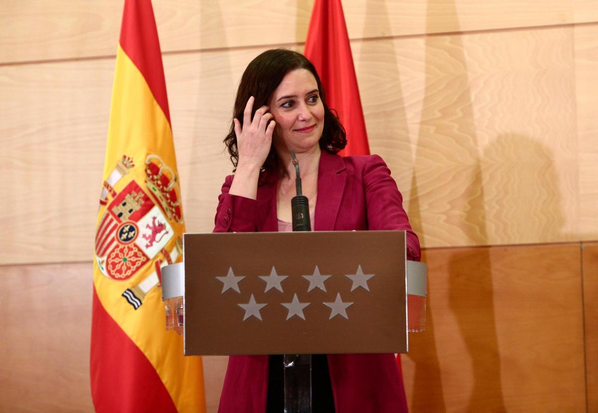 La presidenta de la Comunidad de Madrid, Isabel Díaz Ayuso