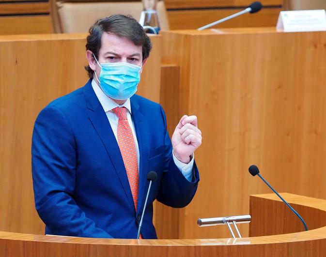 Alfonso Fernández Mañueco, durante su intervención.