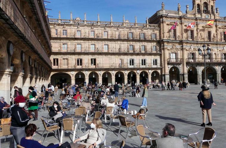 Terrazas en la Plaza Mayor.