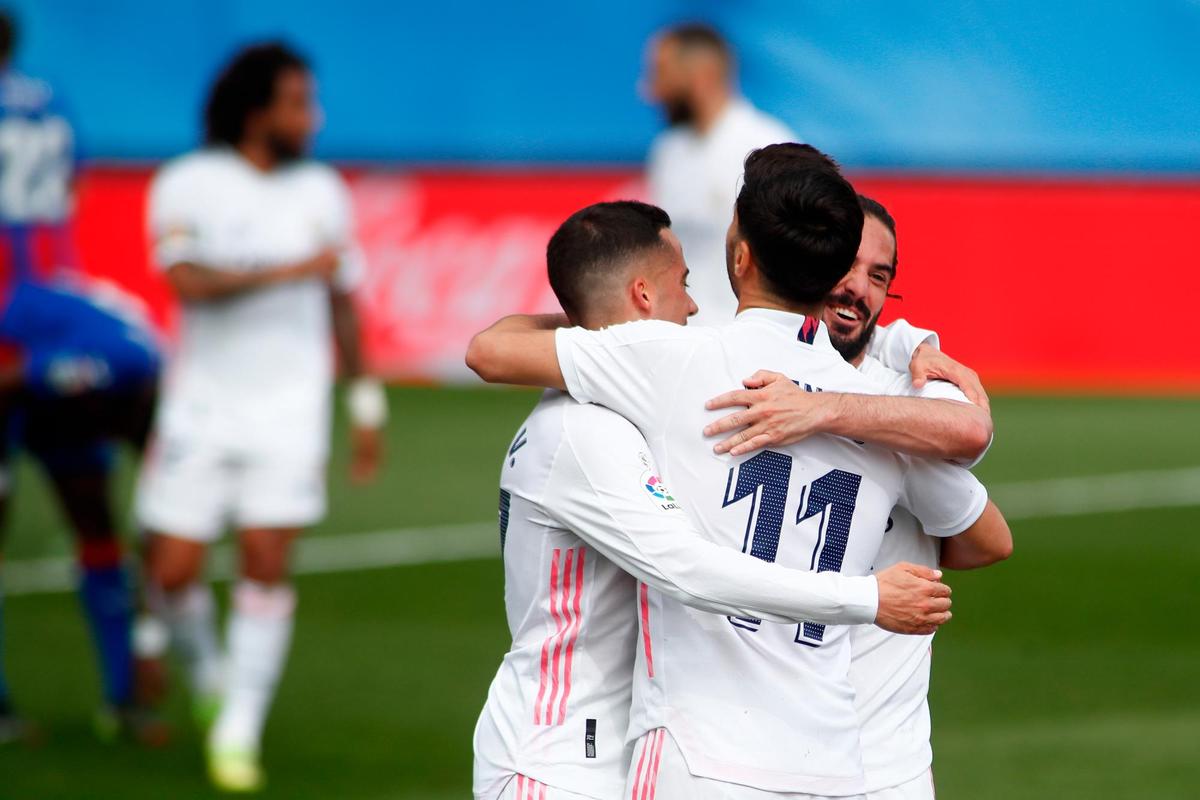 Marco Asensio celebra un gol.