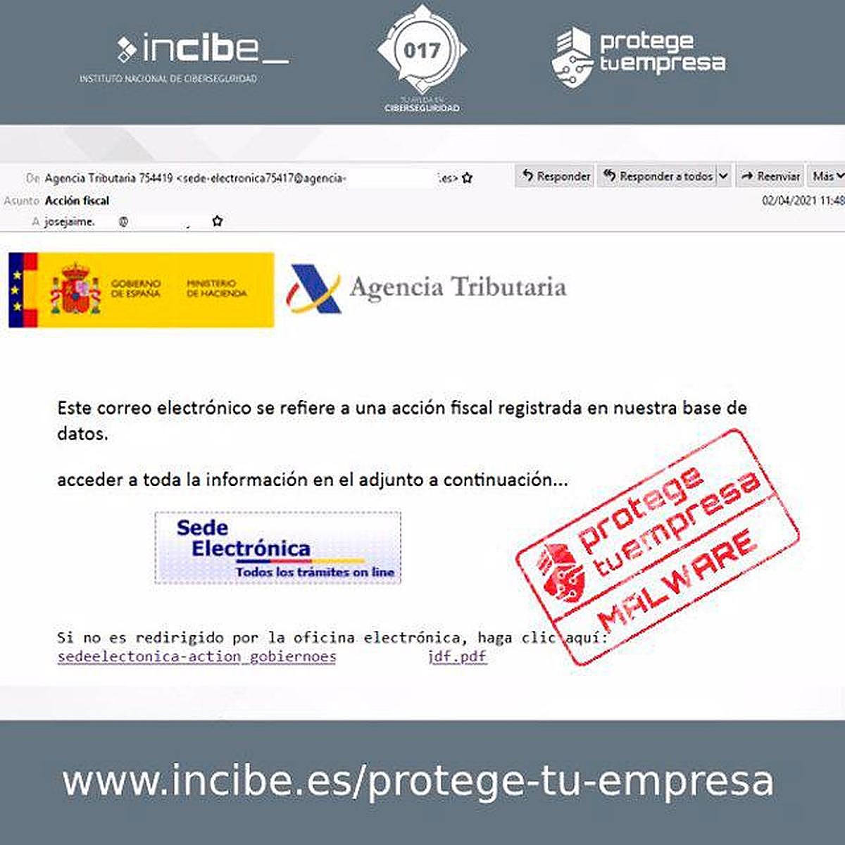 Cuidado si recibes este correo electrónico: suplantan a la Agencia ...