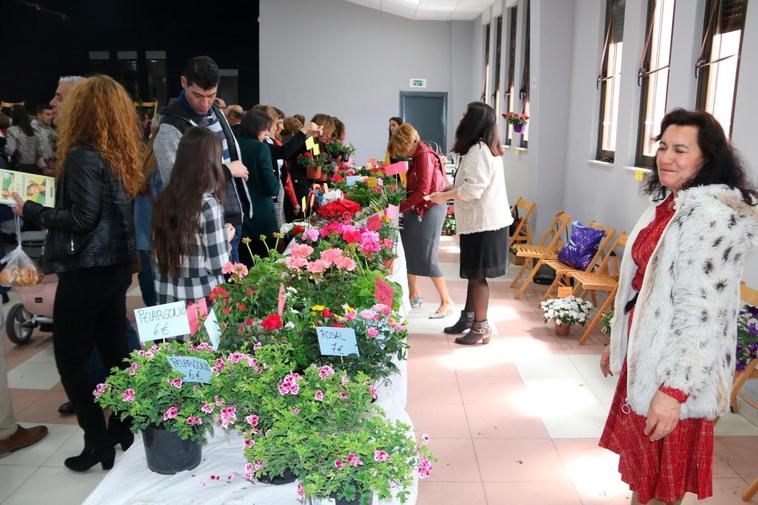 Venta solidaria de flores en Babilafuente durante la última campaña solidaria en 2019