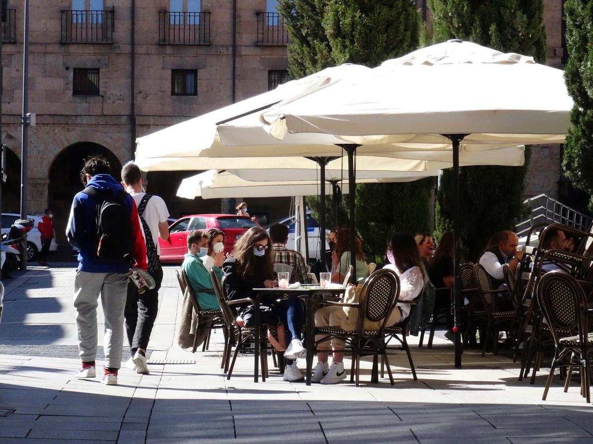 Terraza de un establecimiento hostelero salmantino.