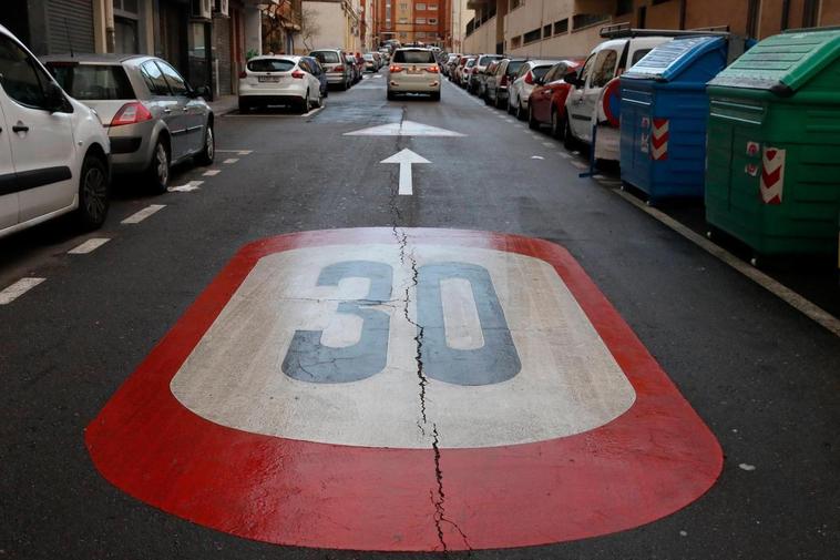 Limitación en una de las calles de Salamanca.