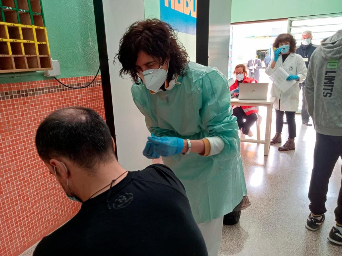 Vacunación realizada este martes a los reclusos en el Centro Penitenciario de Topas.
