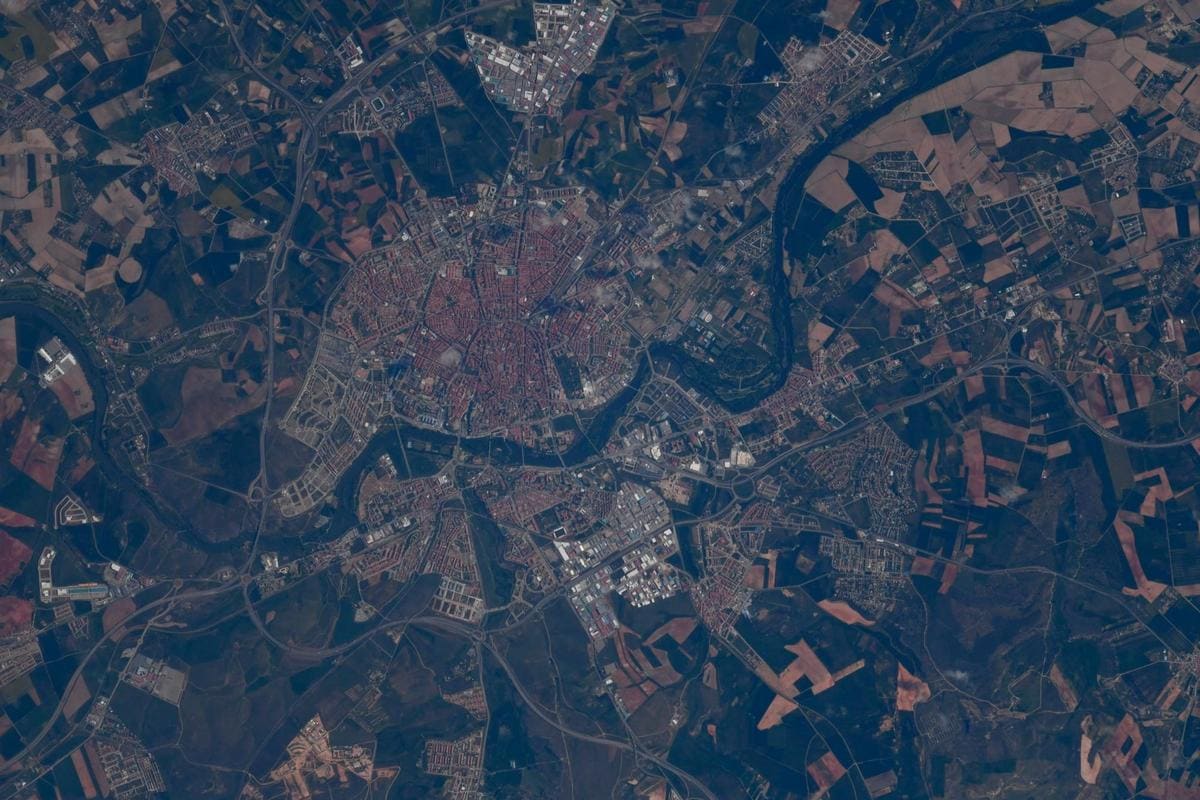 Vista de Salamanca desde la Estación Espacial Internacional.