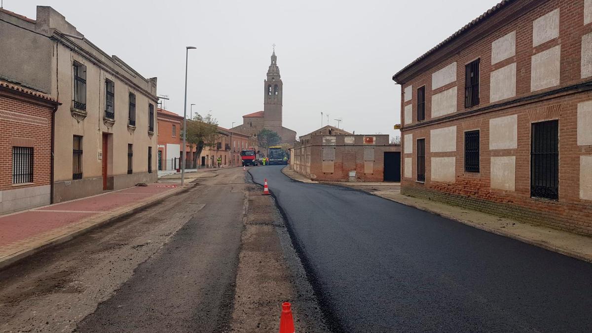 Pavimentación de la travesía durante el pasado invierno