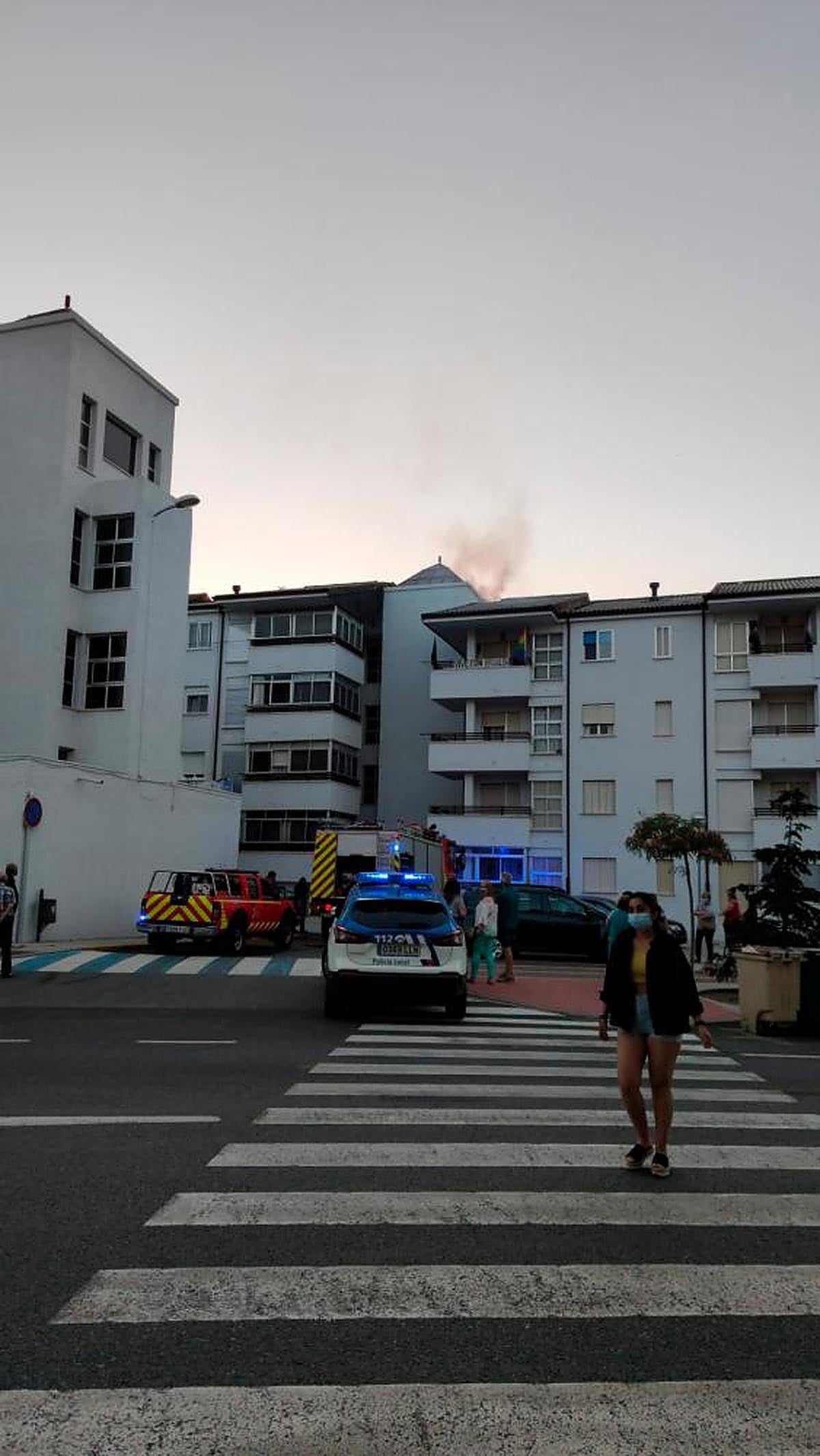 Estampa del fuego en la zona superior del edificio.