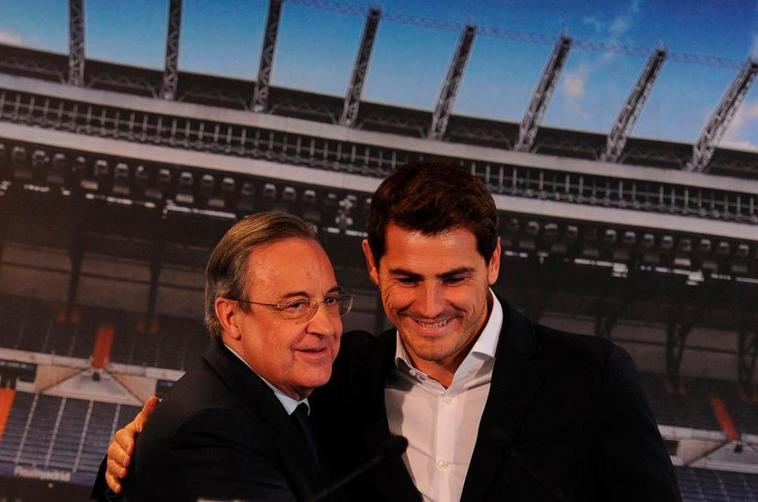 Florentino Pérez e Iker Casillas en la Ciudad Deportiva del Real Madrid.