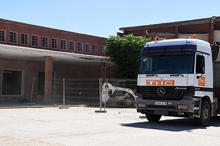 Las máquinas trabajando en el gimnasio de Fuentes de Oñoro.