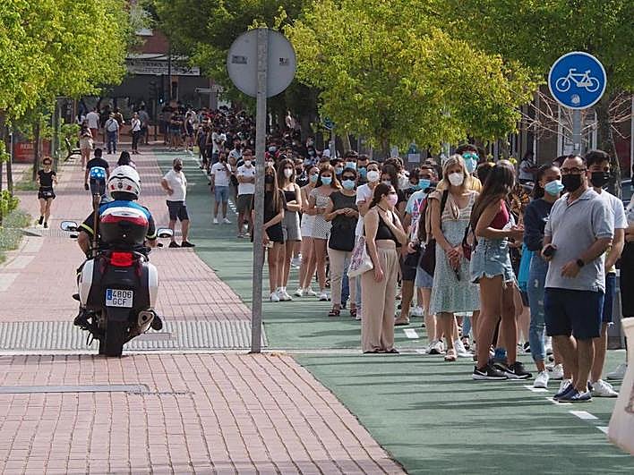 Imagen del cribado masivo de jóvenes en Salamanca.