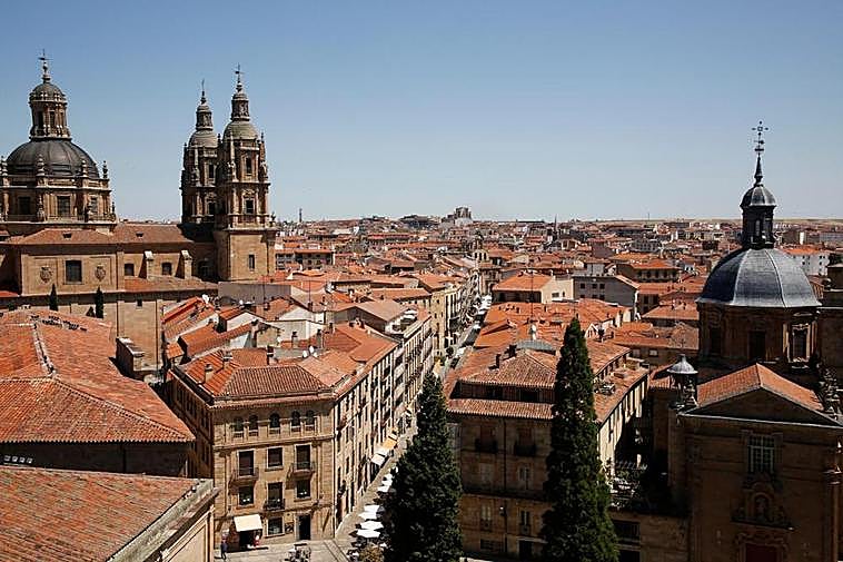 Vista aérea del casco histórico de Salamanca.
