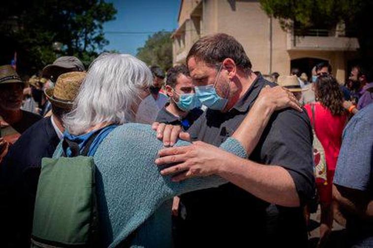 Junqueras, en su salida de prisión.