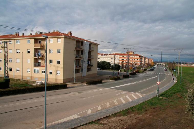 Vista de la avenida de Salamanca la urbanización El Encinar.