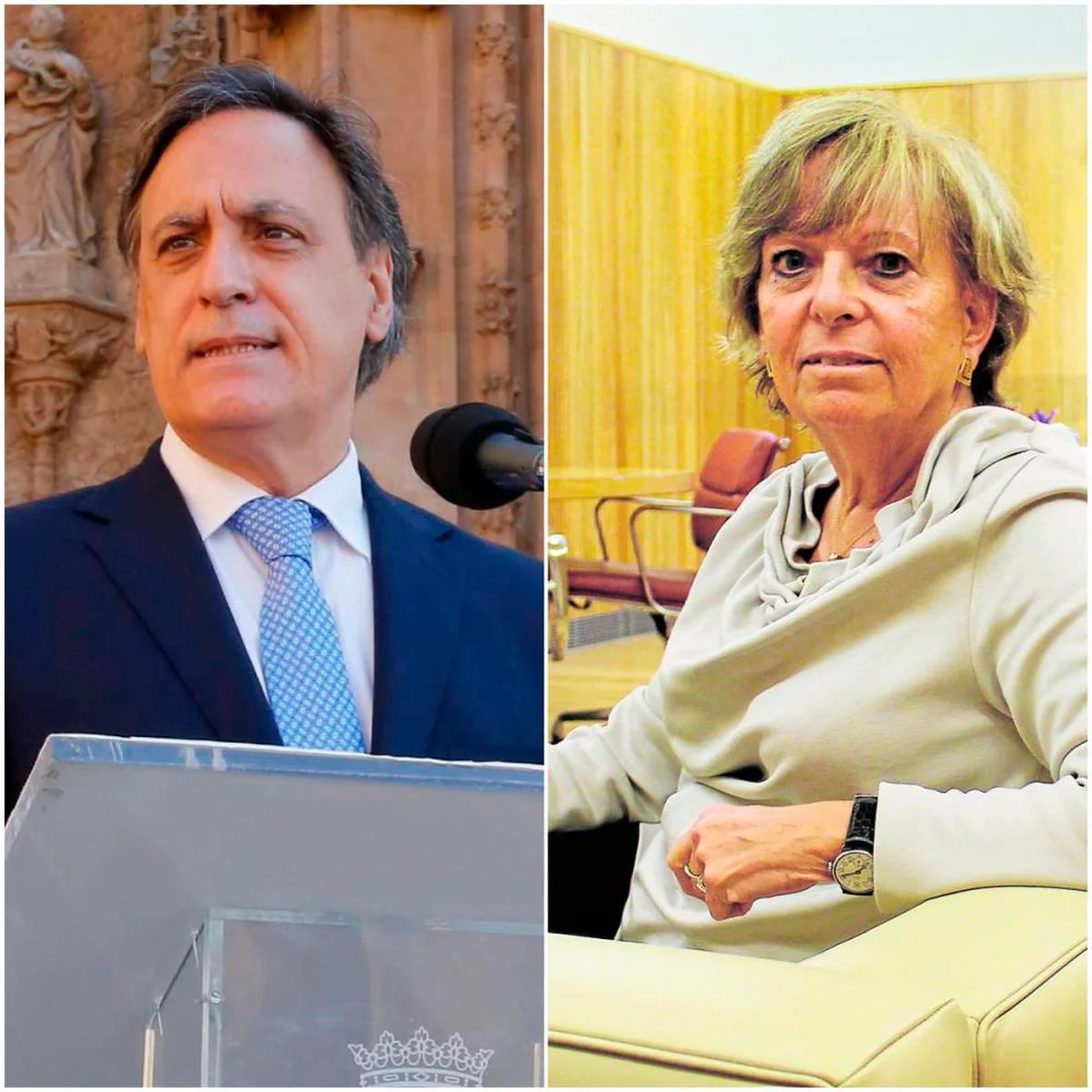 El alcalde Carlos García Carbayo y la presidenta de la CHD, Cristina Danés