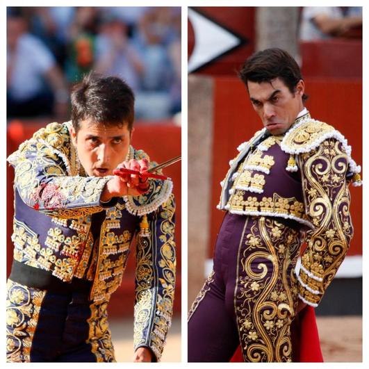 Javier Castaño y Domingo López Chaves durante una faena.