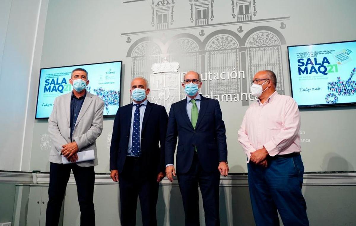 Miembros de la Diputación y Salamaq en la presentación de la Feria.